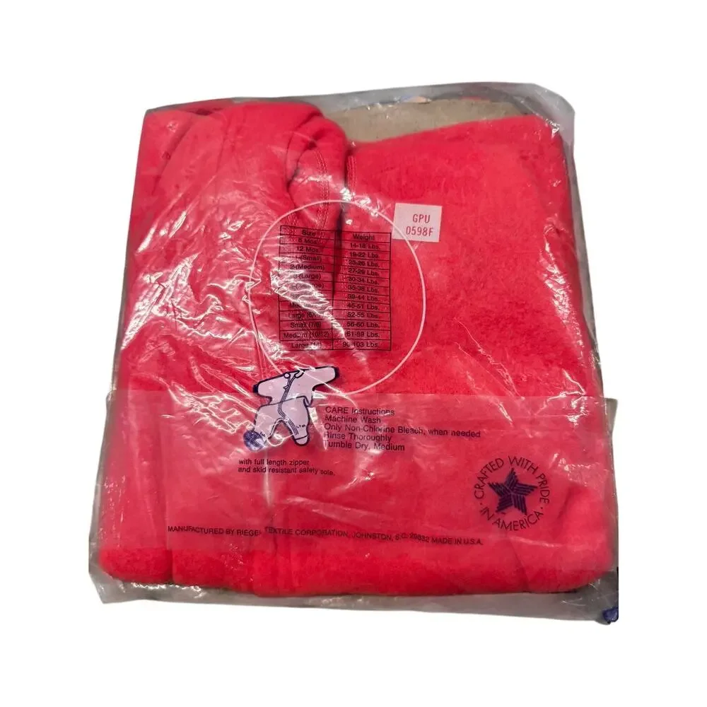 Riegel Toddlecare Blanket Sleeper Size 3 Large Red NOS